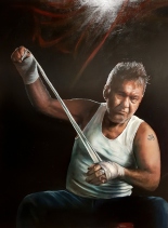 Archibald Packing Room Prize winner, the portrait of Jimmy Barnes
